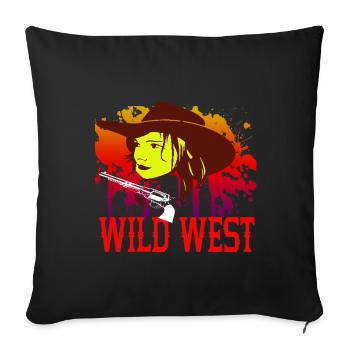 WILD WEST GIRL Wild West Gift - Sofa pillowcase 17,3'' x 17,3'' (45 x 45 cm) - black - Front