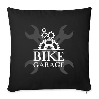 Bicycle Chain Logo Gear Screwdriver Workshop - Sofa pillowcase 17,3'' x 17,3'' (45 x 45 cm) - black - Front