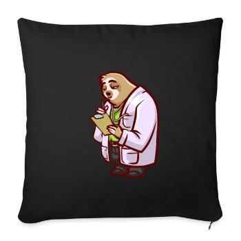 Paresseux médecin ou médecins cadeau - Housse de coussin décorative 45 x 45 cm - noir - Devant