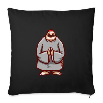 Sloth Priest Priest Chaplain Religion Gift - Sofa pillowcase 17,3'' x 17,3'' (45 x 45 cm) - black - Front