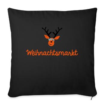 Weihnachtsmarkt - Sofakissenbezug 45 x 45 cm - Schwarz - Vorne