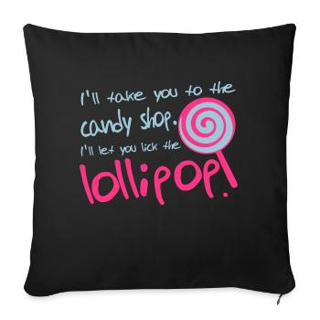 Lollipop - Sofa pillowcase 17,3'' x 17,3'' (45 x 45 cm) - black - Front