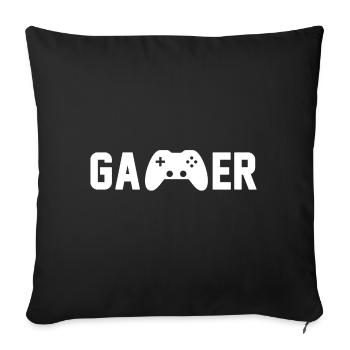 Gamer - Housse de coussin décorative 45 x 45 cm - noir - Devant