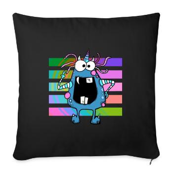 Funny crazy monster - Sofa pillowcase 17,3'' x 17,3'' (45 x 45 cm) - black - Front