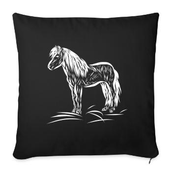 Horse - Sofa pillowcase 17,3'' x 17,3'' (45 x 45 cm) - black - Front