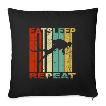 Vintage rétro plongeur avec effet grunge - Housse de coussin décorative 45 x 45 cm - noir - Devant