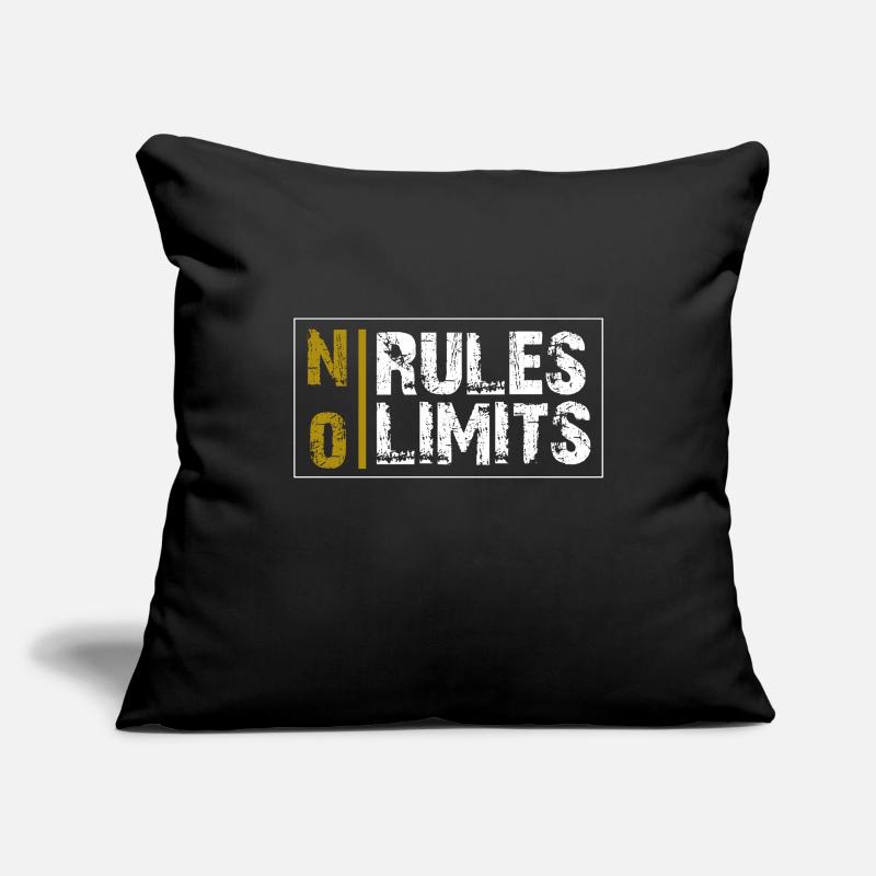 NO RULES NO LIMITS Lebensmotto Geschenk Sofakissenbezug 45 x 45 cm