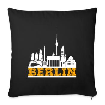 BERLIN Stadt Skyline GeschenkBERLIN Stadt Skyline - Sofakissenbezug 45 x 45 cm - Schwarz - Vorne