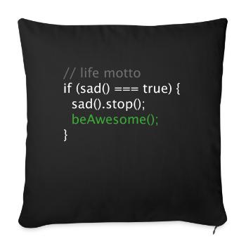 Computer Science Nerd Geek Programmer Life Motto - Sofa pillowcase 17,3'' x 17,3'' (45 x 45 cm) - black - Front