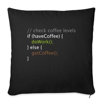 Computer Science Nerd Geek Programmer Coffee Work - Sofa pillowcase 17,3'' x 17,3'' (45 x 45 cm) - black - Front