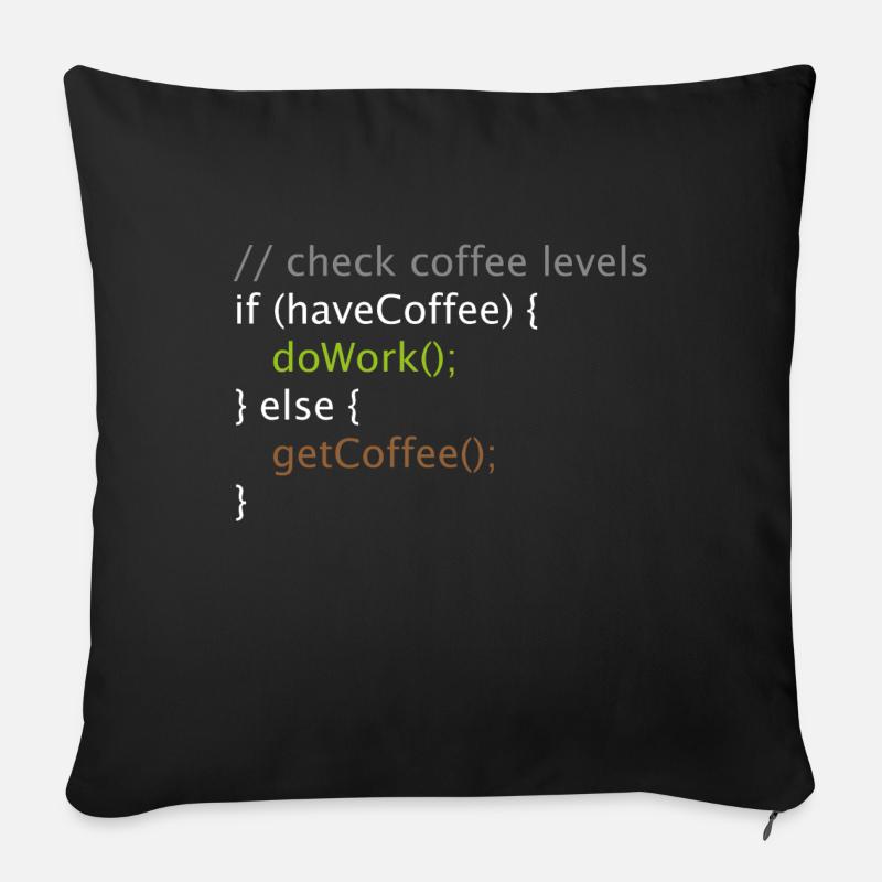 Informatik Nerd Geek Programmierer Kaffee Arbeiten - Sofakissenbezug 45 x 45 cm - Schwarz