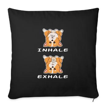 Chien Doglover Corgi chien mignon animal de compagnie drôle cadeau moelleux - Housse de coussin décorative 45 x 45 cm - noir - Devant