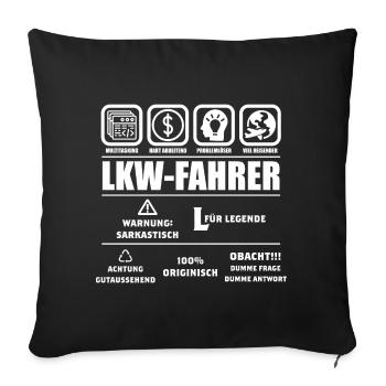 LKW-Fahrer - Beschreibung - Sofakissenbezug 45 x 45 cm - Schwarz - Vorne