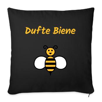 ★ Designfarben änderbar ★ Dufte Biene - Sofakissenbezug 45 x 45 cm - Schwarz - Vorne