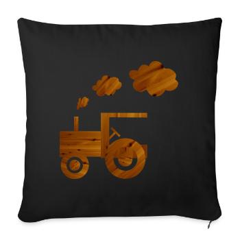 tracteur - Housse de coussin décorative 45 x 45 cm - noir - Devant
