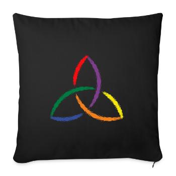 Celtic symbol Triquetra Rainbow - Sofa pillowcase 17,3'' x 17,3'' (45 x 45 cm) - black - Front