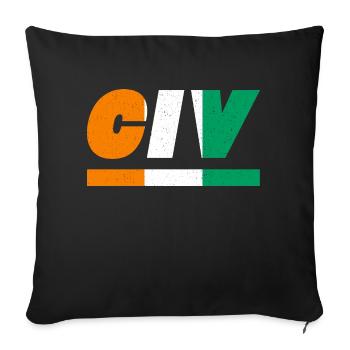 Ivory Coast Flag Flag CIV - Sofa pillowcase 17,3'' x 17,3'' (45 x 45 cm) - black - Front