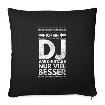 DJ Deejay Musik Techno Music Turntable Geschenk - Sofakissenbezug 45 x 45 cm - Schwarz - Vorne