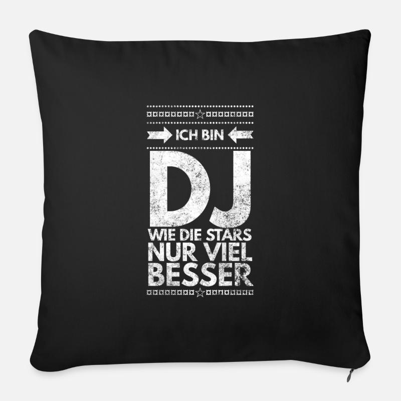 DJ Deejay Musik Techno Music Turntable Geschenk - Sofakissenbezug 45 x 45 cm - Schwarz