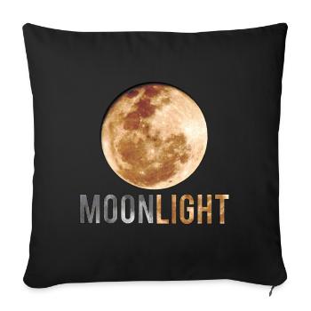 nocturnal full moon - Sofa pillowcase 17,3'' x 17,3'' (45 x 45 cm) - black - Front