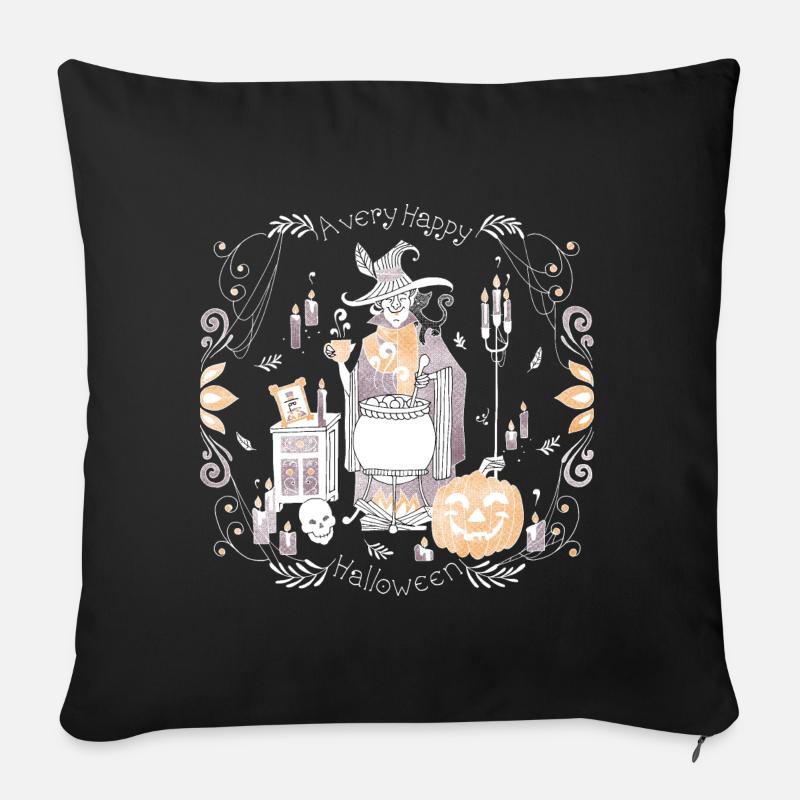 Gemütliches Halloween 2 - Sofakissenbezug 45 x 45 cm - Schwarz