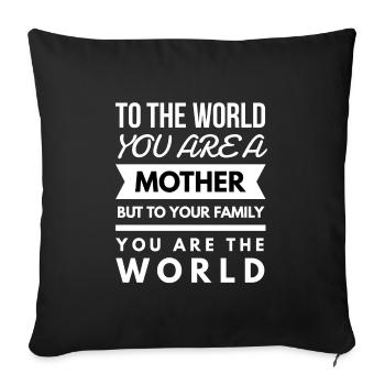 Mutter Spruch Muttertag Mama Mummy Geschenk Zitat - Sofakissenbezug 45 x 45 cm - Schwarz - Vorne