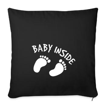 Baby inside Schwangerschaft - Sofakissenbezug 45 x 45 cm - Schwarz - Vorne