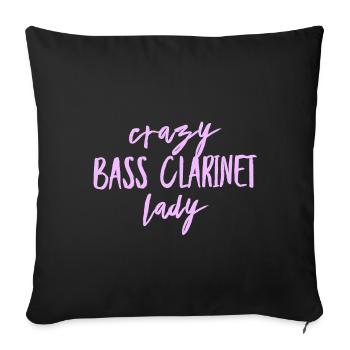 Clarinette basse clarinette musicien cadeau jazz 11 - Housse de coussin décorative 45 x 45 cm - noir - Devant