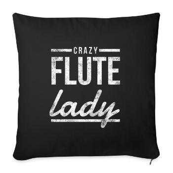 Flûte traversière musique en laiton disant cadeau flûte 8 - Housse de coussin décorative 45 x 45 cm - noir - Devant