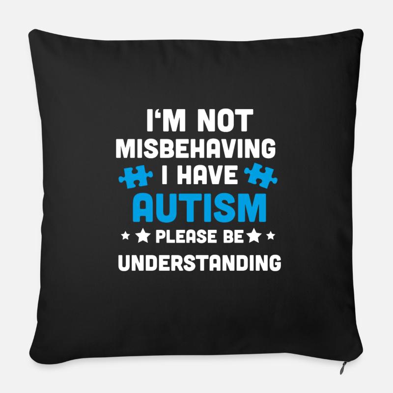 Autismus Bewusstsein Asperger Syndrom - Sofakissenbezug 45 x 45 cm - Schwarz