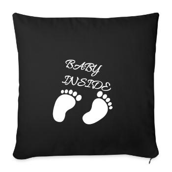 bébé dans le ventre de bébé - Housse de coussin décorative 45 x 45 cm - noir - Devant
