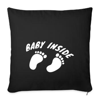 baby inside schwanger - Sofakissenbezug 45 x 45 cm - Schwarz - Vorne