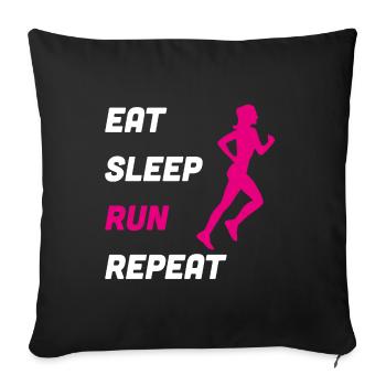 Eat Sleep Run Repeat Jogging Run Gift - Sofa pillowcase 17,3'' x 17,3'' (45 x 45 cm) - black - Front