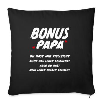 Bonus papa beau-père fête des pères - Housse de coussin décorative 45 x 45 cm - noir - Devant