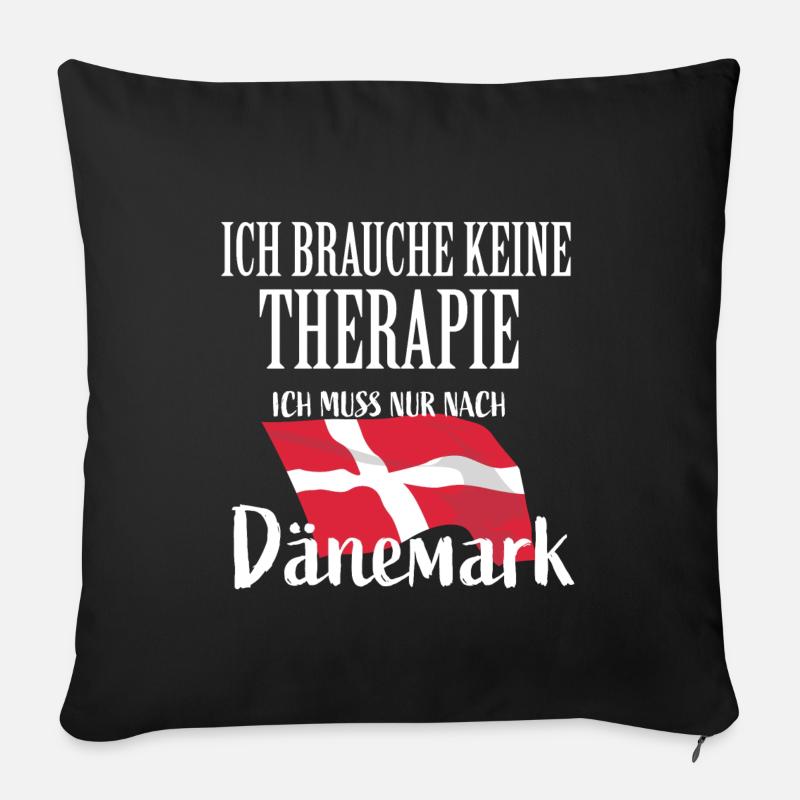 Dänemark Fan Fahne Flagge - Sofakissenbezug 45 x 45 cm - Schwarz