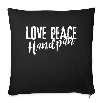 LOVE PEACE Handpan white - Sofakissenbezug 45 x 45 cm - Schwarz - Vorne
