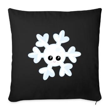 snowflake - Sofa pillowcase 17,3'' x 17,3'' (45 x 45 cm) - black - Front