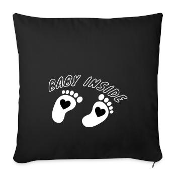 baby inside - Sofa pillowcase 17,3'' x 17,3'' (45 x 45 cm) - black - Front