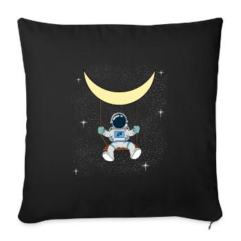 Êtesvous un fan de l'astronomie? Un astronaute - Housse de coussin décorative 45 x 45 cm - noir - Devant