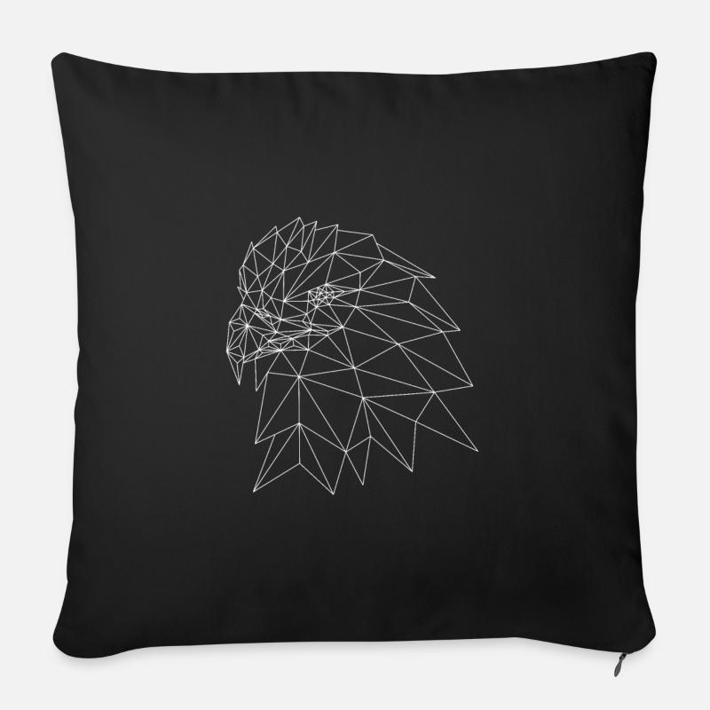 Geometric eagle head - Sofa pillowcase 17,3'' x 17,3'' (45 x 45 cm) - black