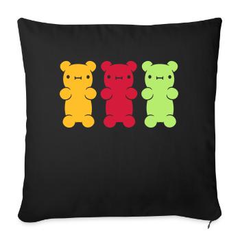 3 colorful gummy bears - Sofa pillowcase 17,3'' x 17,3'' (45 x 45 cm) - black - Front