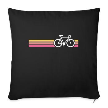 racing bike bike sport retro vintage - Sofa pillowcase 17,3'' x 17,3'' (45 x 45 cm) - black - Front