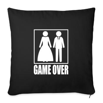 Game Over Hochzeit Spaß - Sofakissenbezug 45 x 45 cm - Schwarz - Vorne