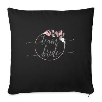 team_bride_flower_1 - Housse de coussin décorative 45 x 45 cm - noir - Devant