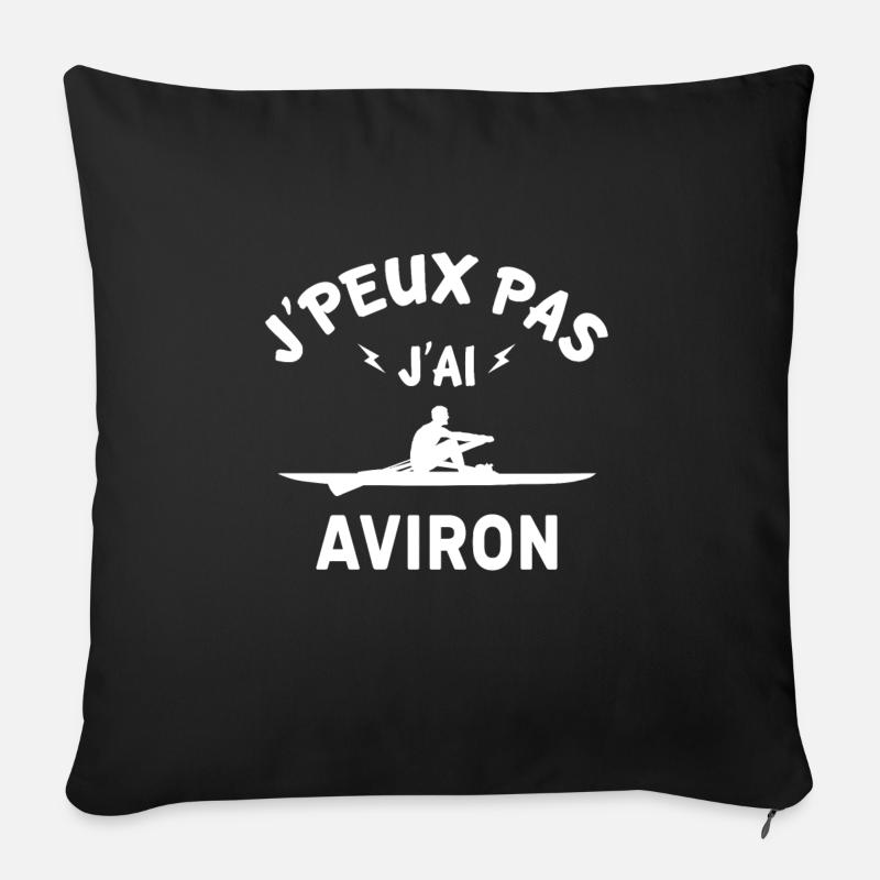 J'peux pas j'ai aviron - Housse de coussin décorative 45 x 45 cm - noir