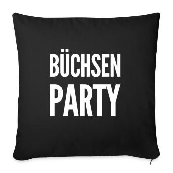Büchsenparty Junggesellinnenabschied Lustig Spruch - Sofakissenbezug 45 x 45 cm - Schwarz - Vorne