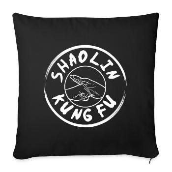 Un joli teeshirt karaté avec logo pour les fans - Housse de coussin décorative 45 x 45 cm - noir - Devant