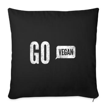 Vegan Vegan Vegan Organic Gift 4 - Sofa pillowcase 17,3'' x 17,3'' (45 x 45 cm) - black - Front
