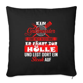"Ein Grillmaster Kommt Nicht Dans Le Den Himmel - Housse de coussin décorative 45 x 45 cm - noir - Devant