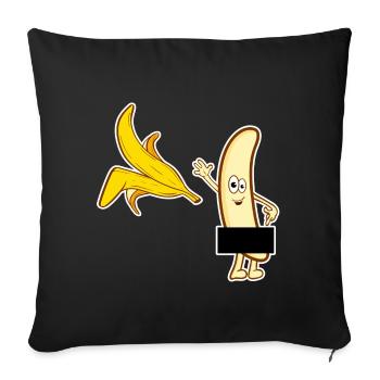 Un tshirt vilain pour un vilain tshirt "Banana - Housse de coussin décorative 45 x 45 cm - noir - Devant